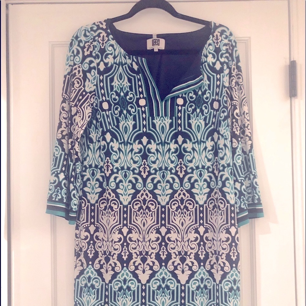 Dress- LAUNDRY by Shelli Segal - Geen & Navy